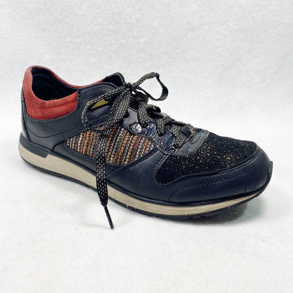 Skechers Black & Gold Metallic Retro Sneakers 9 - Picture 10 of 11